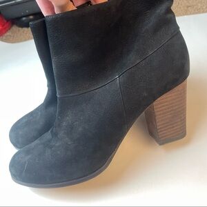 Cole Haan Black Suede Ankle Heeled Booties Size 9